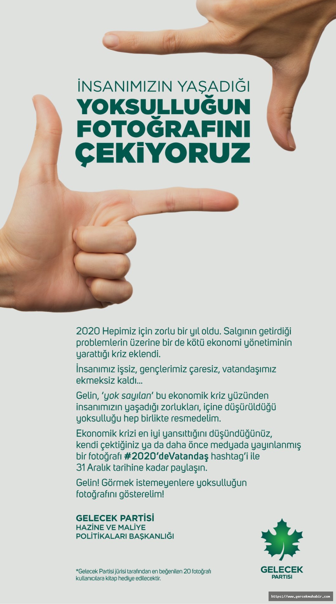 Gelecek Partisi, 2020 ekonomisini halka #2020deVatandas etiketiyle sordu