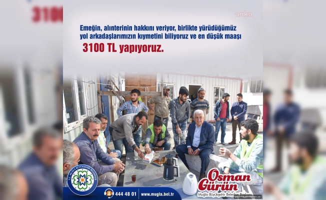 Muğla Büyükşehir'de asgari ücret 3 bin 100 TL