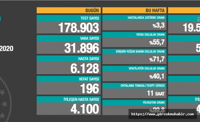 Türkiye'de koronavirüsten 196 kişi daha hayatını kaybetti