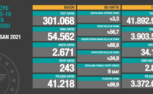 Türkiye'de koronavirüsten 243 kişi daha hayatını kaybetti