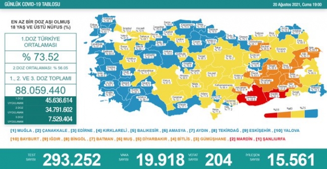Türkiye'de koronavirüsten 204 kişi daha hayatını kaybetti