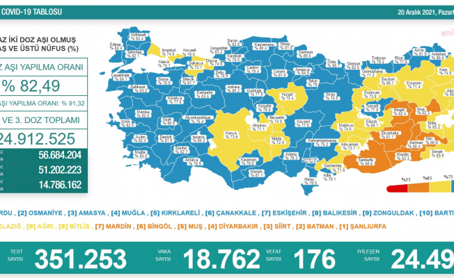 Koronavirüs nedeniyle 176 kişi daha yaşamını yitirdi