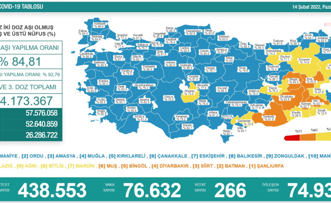 Koronavirüs nedeniyle 266 kişi daha yaşamını yitirdi