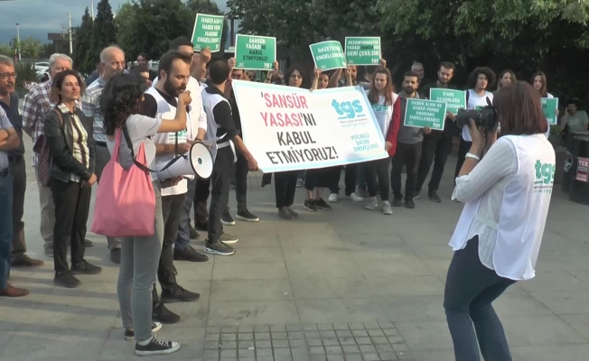 Kocaeli'de gazeteciler, AKP ve MHP'nin basın kanunu teklifine tepki gösterdi