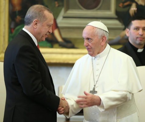 Cumhurbaşkanı Erdoğan, Papa Fransuva ile İsrail'in Filistin'e yönelik saldırılarına ilişkin Papa Fransuva ile yaptı