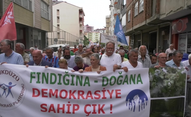 Trabzon'da ''fındık mitingi''... Yurttaşlar: "Havamıza, zeytinimize, vadimize kendimiz sahip çıkacağız"