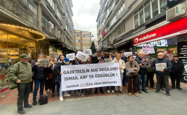 Gazeteci İsmail Arı'nın tutuklanması Samsun'da protesto edildi