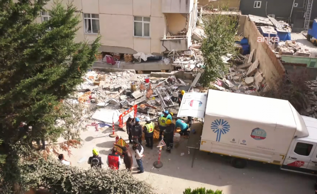 İstanbul Valisi Davut Gül: Tamamen kayma ve yıkılma tehlikesi olan bina üstten yıkılmaya başlanacak