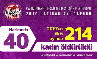 Haziran ayında 40 kadın, erkekler tarafından öldürüldü