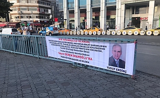 Vatandaştan İmamoğlu'na teşekkür pankartı