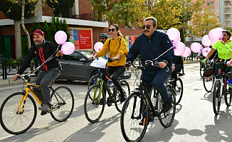 Başkan Çetin, şiddete karşı pedal çevirdi