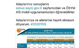 YKS ek yerleştirme sonuçları açıklandı