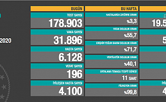 Türkiye'de koronavirüsten 196 kişi daha hayatını kaybetti