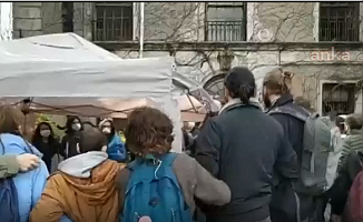 Boğaziçi'nde Öğrencilerin Kurduğu Çadır, Güvenlik Tarafından Kaldırılmaya Çalışıldı