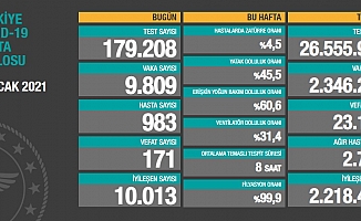 Türkiye'de koronavirüsten 171 kişi daha hayatını kaybetti