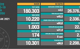 Türkiye'de koronavirüsten 174 kişi daha hayatını kaybetti