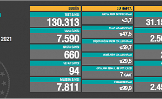 Türkiye'de koronavirüsten 94 kişi daha hayatını kaybetti