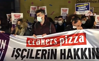 Maaşları Ödenmeyen Pizza Firması İşçileri Eylem Yaptı