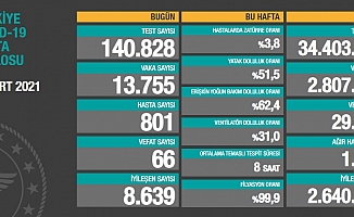 Türkiye'de koronavirüsten 66 kişi daha hayatını kaybetti