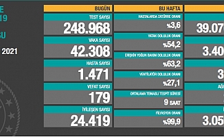 Türkiye'de koronavirüsten 179 kişi daha hayatını kaybetti