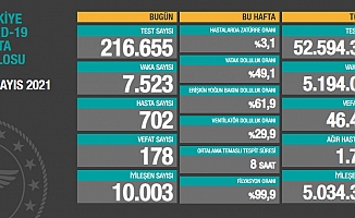 Türkiye'de koronavirüsten 178 kişi daha hayatını kaybetti