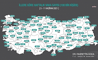 Bakan Koca yeni vaka haritasını paylaştı: İstanbul, Ankara ve İzmir'de düşüş var