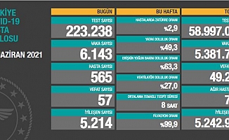Türkiye'de koronavirüsten 57 kişi daha hayatını kaybetti