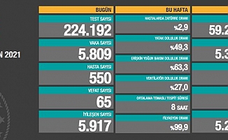 Türkiye'de koronavirüsten 65 kişi daha hayatını kaybetti