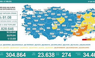 Türkiye'de koronavirüsten 274 kişi daha hayatını kaybetti