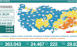 Koronavirüs nedeniyle 222 kişi daha yaşamını yitirdi