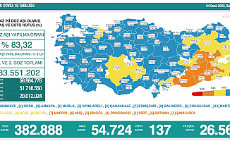 Türkiye'de koronavirüsten 137 kişi daha hayatını kaybetti