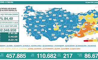 Koronavirüs nedeniyle 217 kişi daha yaşamını yitirdi