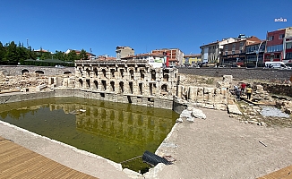 Yozgat'ta 2 bin yıllık tarihi Roma Hamamı'nın çevre düzenleme çalışmalarında sona gelindi