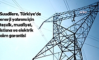 Suudilere, Türkiye'de enerji yatırımı için teşvik, muafiyet, istisna ve elektrik alım garantisi
