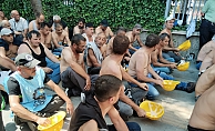 Haklarını talep eden madencilerden Enerji ve Tabii Kaynaklar Bakanlığı önünde eylem