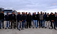 Eskişehir Şeker Fabrikası önünde nakliyeciler ücretlerinin artırılması için eylem yaptı